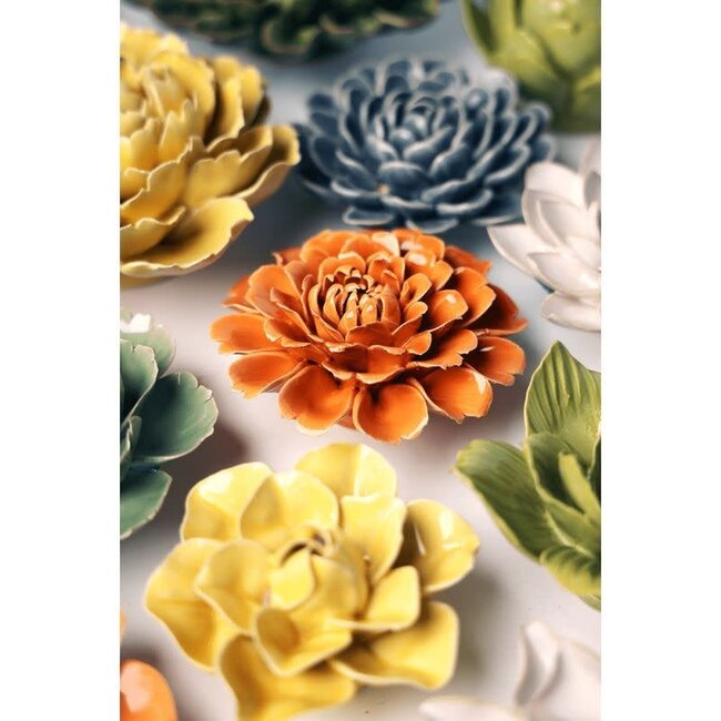 Chive Chive keramieken bloem | Orange Fiesta Marigold | Ceramic Decorative Flower