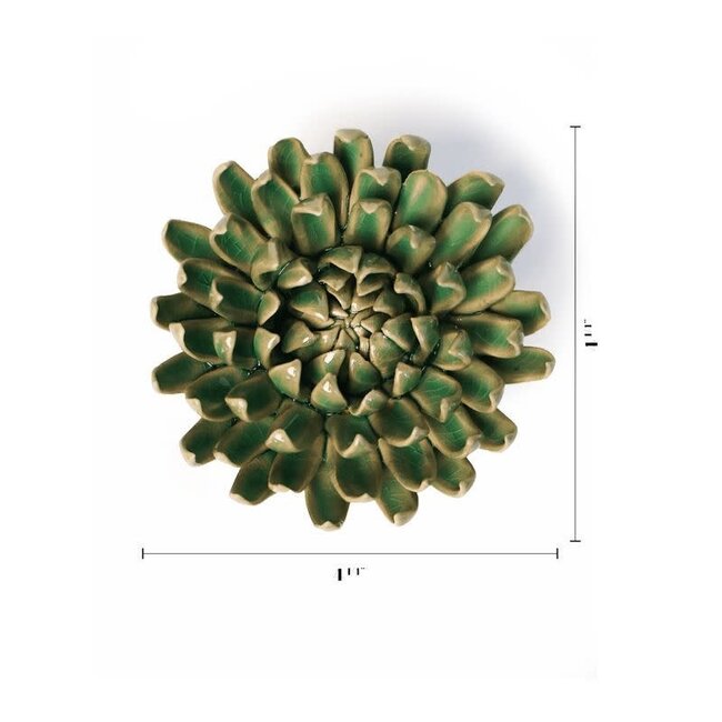 Chive Chive keramieken bloem | Jungle Green Pompom Mum | Ceramic Decorative Flower