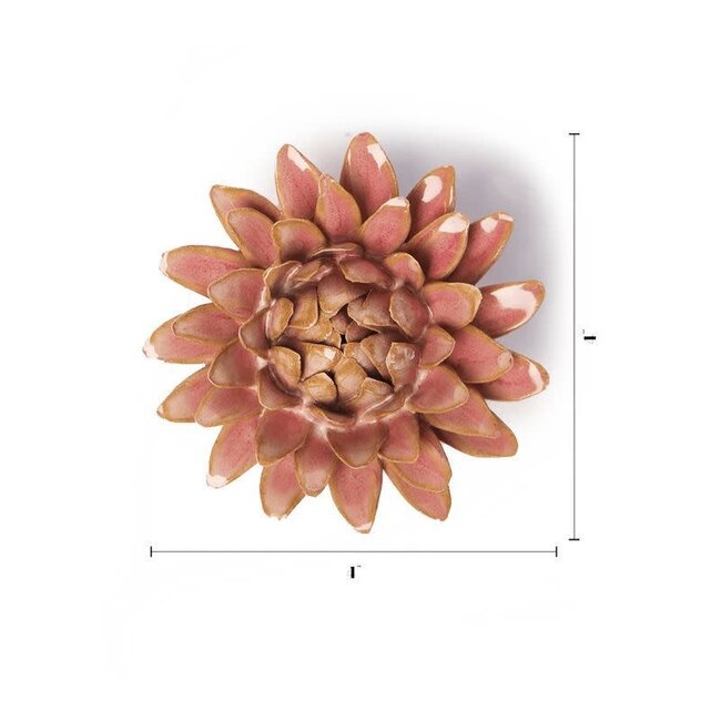 Chive Chive keramieken bloem | Rose Quartz Pink Strawflower | Ceramic Decorative Flower