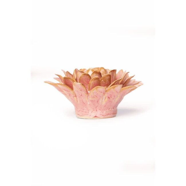 Chive Chive keramieken bloem | Rose Quartz Pink Strawflower | Ceramic Decorative Flower