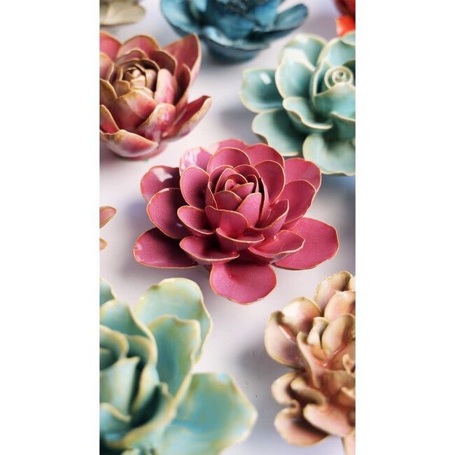 Chive Chive keramieken bloem | Blush Pink Begonia | Ceramic Decorative Flower