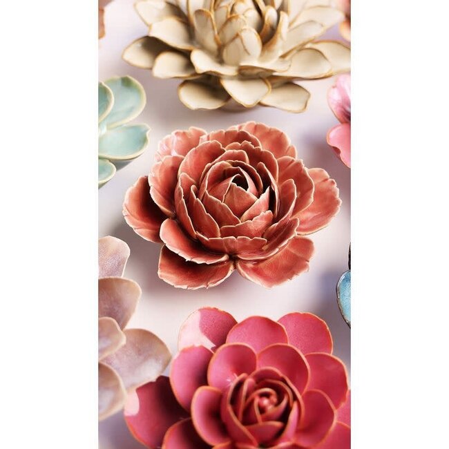 Chive Chive keramieken bloem | Champagne Pink English Rose | Ceramic Decorative Flower