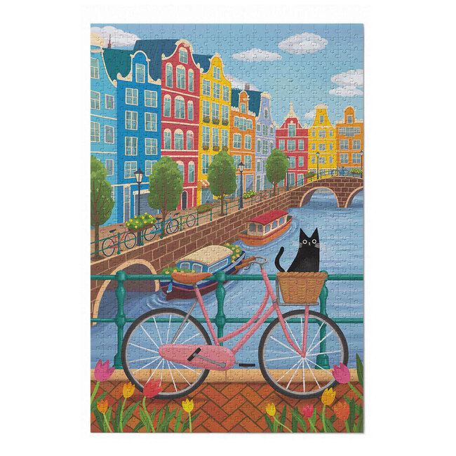 Balvi Puzzel Bike Ride 1000 pcs | Puzzle | Cat | Fiets | Amsterdam