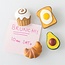 Set van 4 Magneten | Croissant | Avocado | Cruffin | Egg |  Brunch Club Fridge Magnet Set