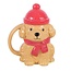 Mok hond met rode muts | Winter Puppy Lidded Mug