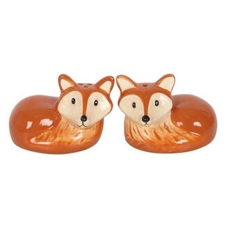 Zout en peperstel vossen | Foxes Salt and Pepper Shakers