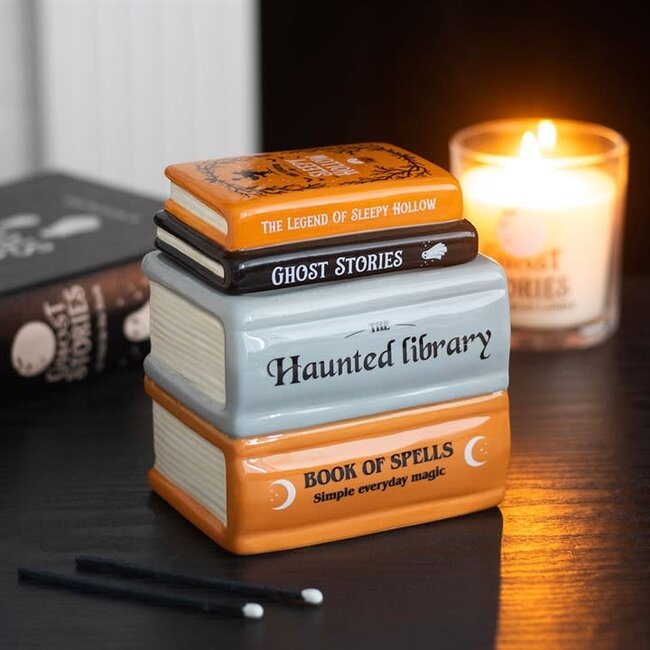 Haunted Library Book Stack Oil Burner and Wax Warmer | Halloween
