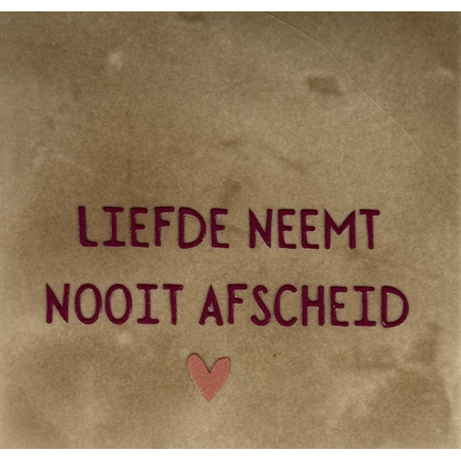 Tegel Liefde neemt nooit afscheid taupe/cherry(taupe)