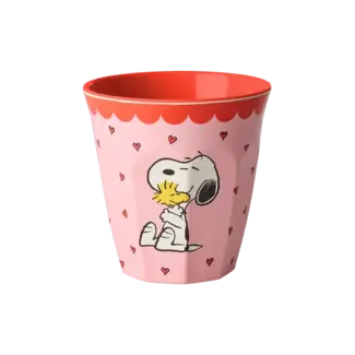 Melamine cup with pink Snoopy