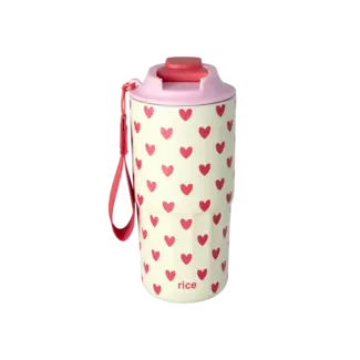 Stainless Steel Thermo Cup - 550ml- Hearts Print
