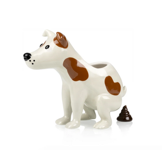 Bitten Vaas hond | Pooing Dog Planter