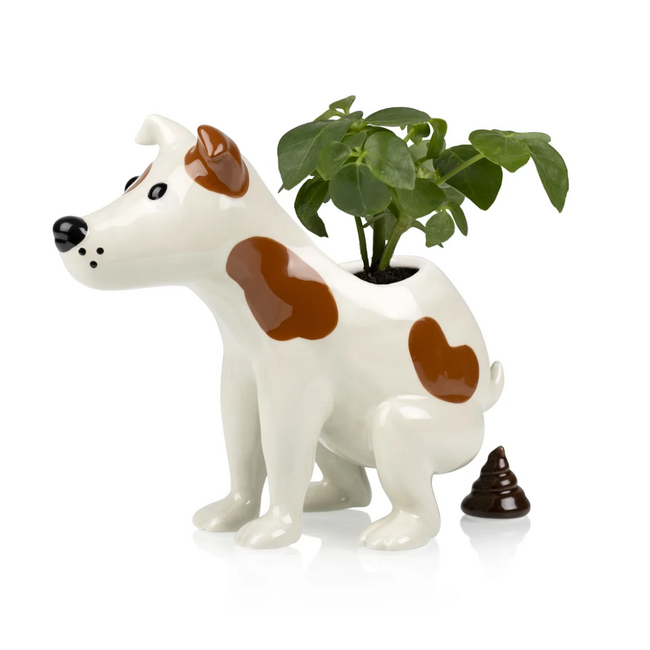 Bitten Vaas hond | Pooing Dog Planter