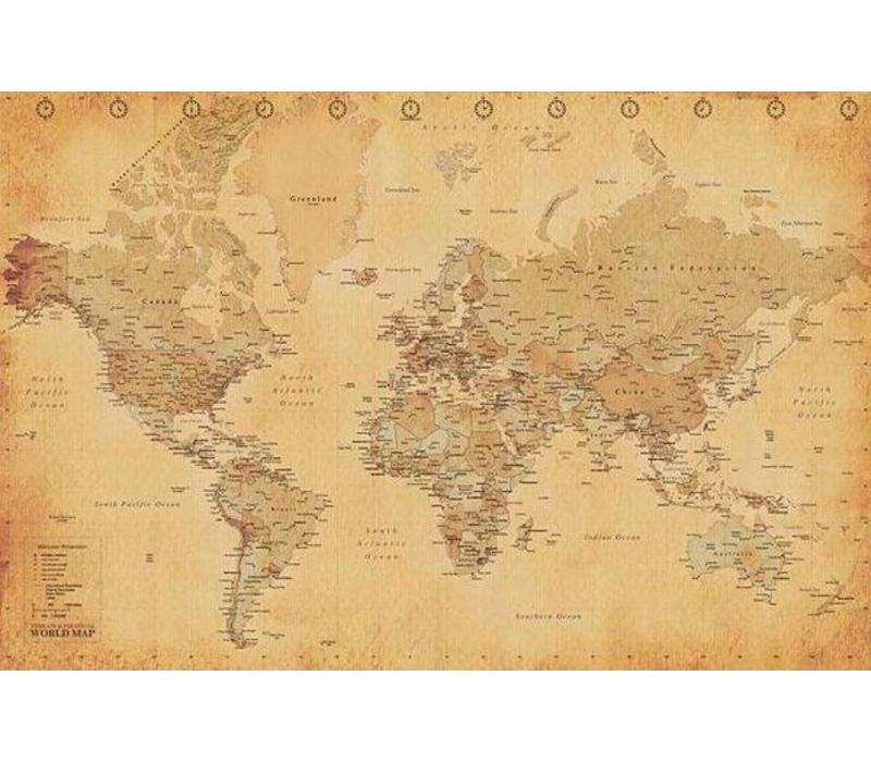 World Map - Vintage style | Wereldkaart