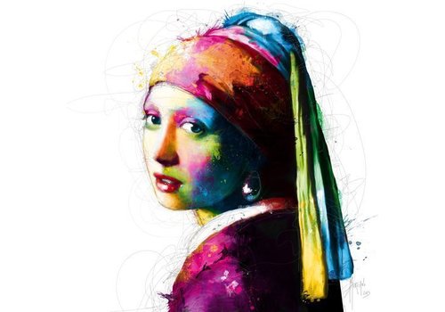 Patrice Murciano Vermeer - 'Meisje met de parel | Pop Art