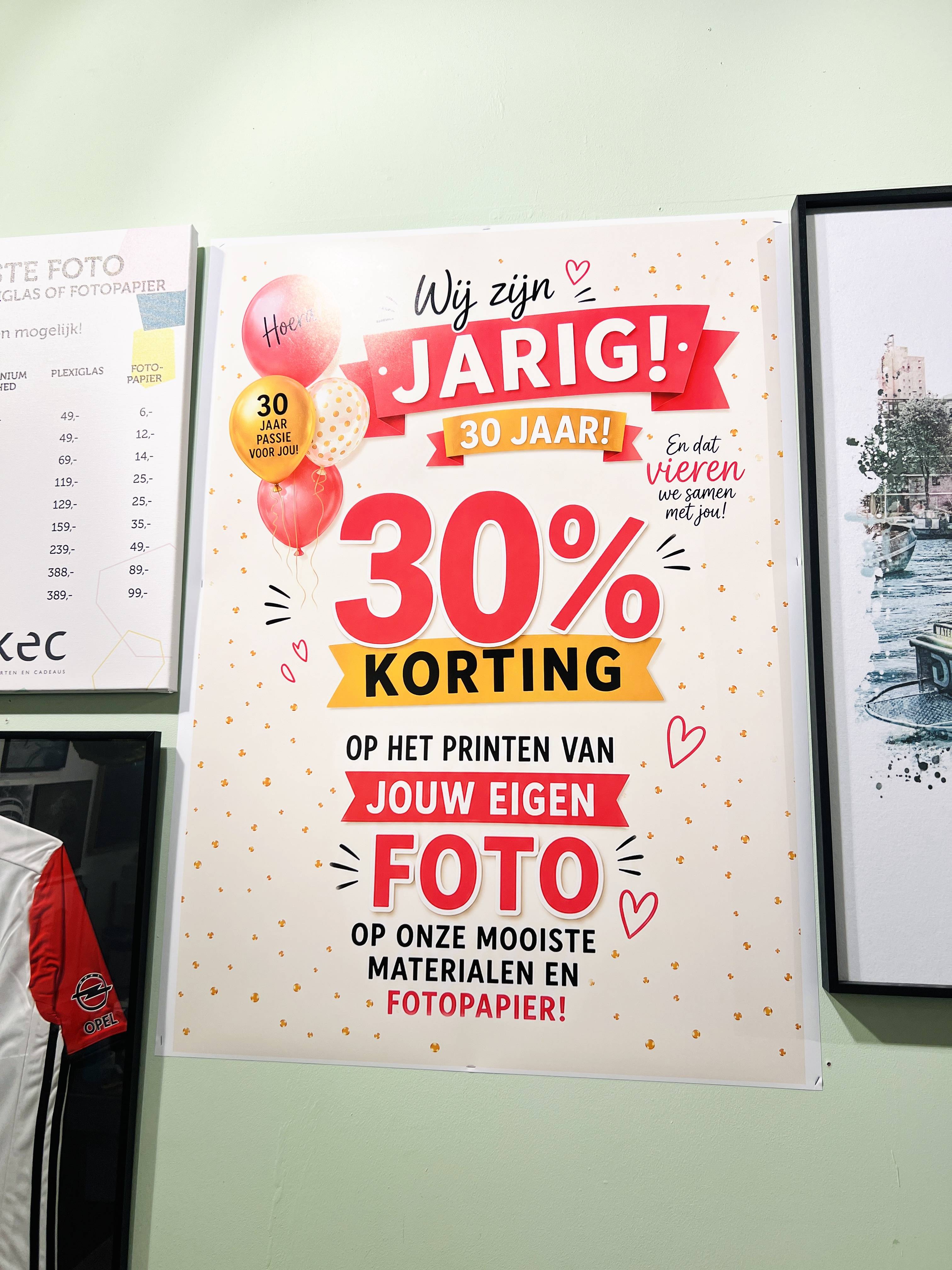 30% korting op het printen van jouw eigen foto!