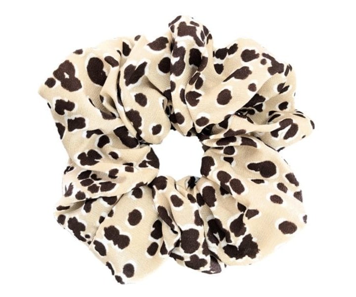 Scrunchie Panterprint - Lichtbruin/Bruin