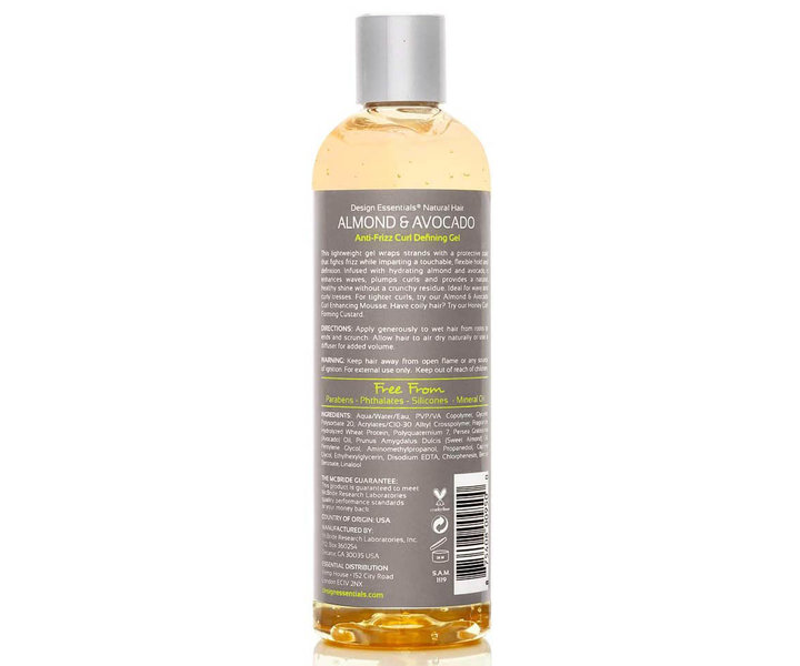 Natural Almond & Avocado Anti Frizz Curl Defining Gel - 345gr.