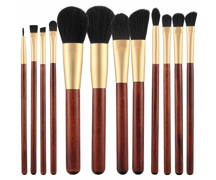 Make-Up Brush Set Hout - 12st