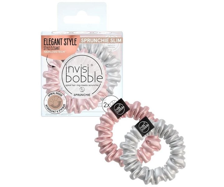 Scrunchie Slim Hair Ring Bella Chrome - 2st