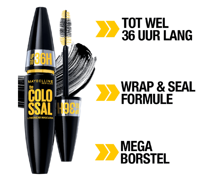 36H tomorrow? The Maybelline delivered -€7.95 Colossal - Mascara Haarspullen