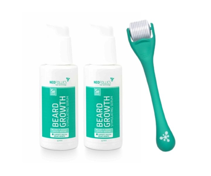 Beard Growth Stimulating Serum 2x45ml + Dermaroller 0.5mm