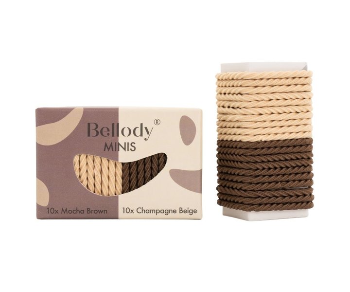 Haargummie Mini Elastiek - Bruin en Beige