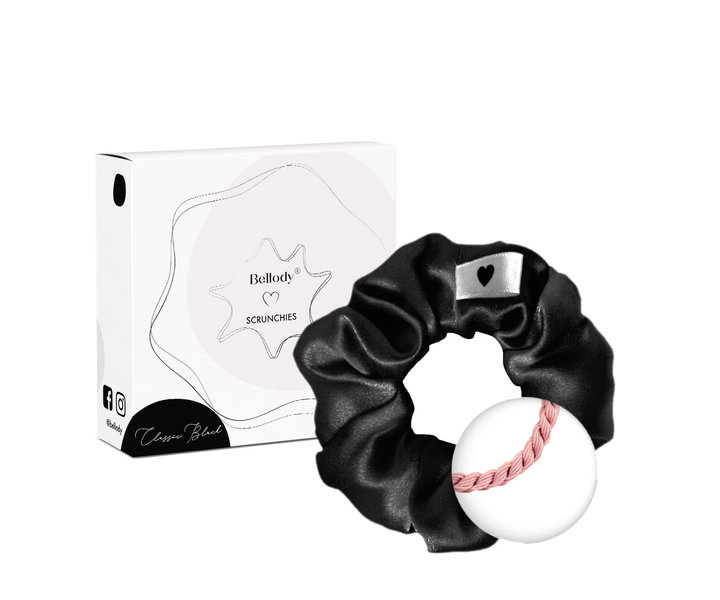Scrunchie Haargummie Silk - Zwart