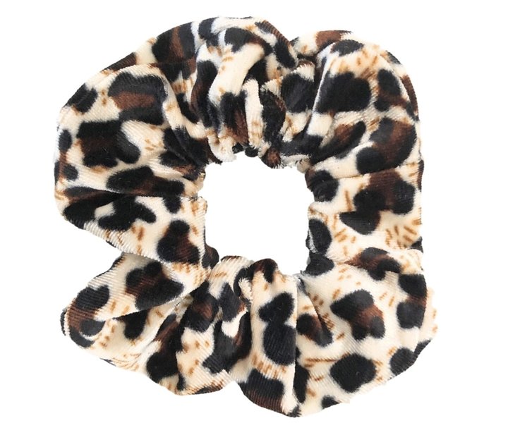 Scrunchie Velvet Leopard