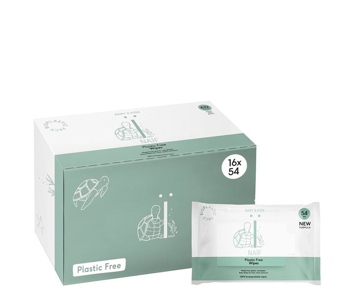 Baby & Kids Plastic Free Wipes - 16x54pcs