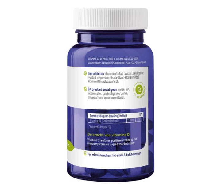 Vitamine D3 25 mcg / 1000 IE - 120pcs