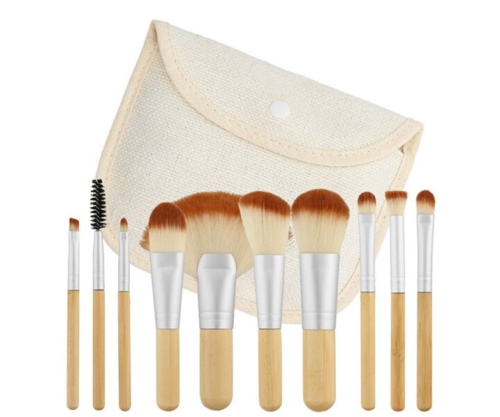 Make up Brush Set Bamboo 10pcs