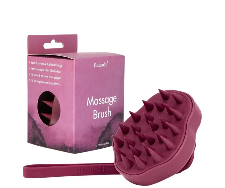 Hoofdhuid Massageborstel - Bordeaux Red