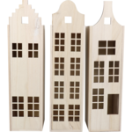 Houten kist in de vorm van een grachtenpand