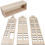 Houten kist in de vorm van een grachtenpand