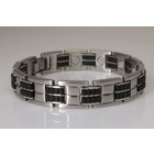 8018 Magnetarmband silber schwarz