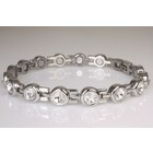 8640CMagnetschmuck Armband Silber mit Zirkonia Steinen