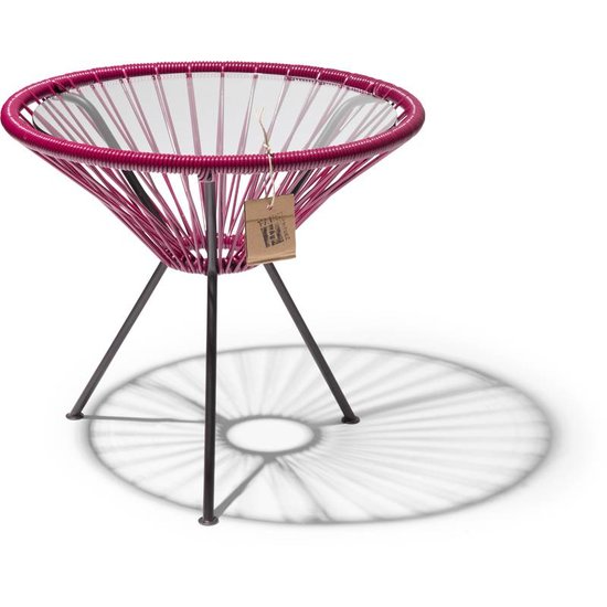 Silla Acapulco Mesa Japón vino violeta con tablero de vidrio