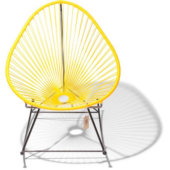 Silla Acapulco Sedia a dondolo Acapulco fatta a mano, giallo