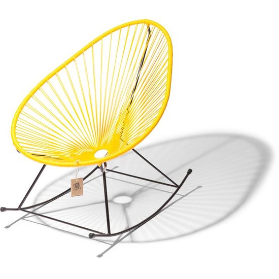 Silla Acapulco Fauteuil à bascule Acapulco fait à la main, jaune