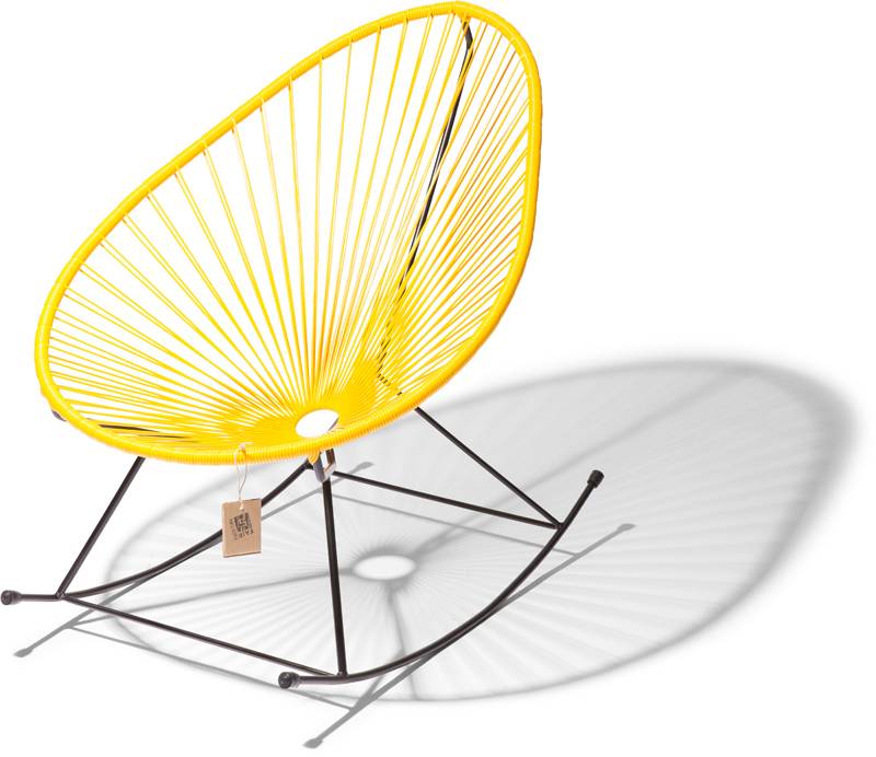 Silla Acapulco mecedora amarilla Auténticas Sillas Acapulco