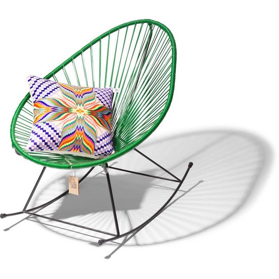 Silla Acapulco Fauteuil à bascule Acapulco fait à la main, vert foncé