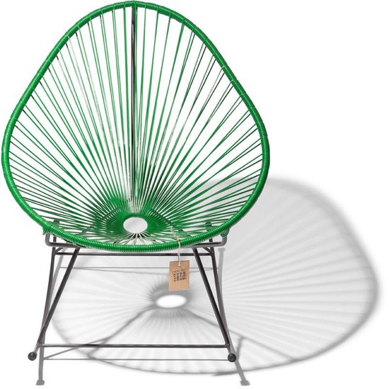 Silla Acapulco Sedia a dondolo Acapulco fatta a mano, verde scuro