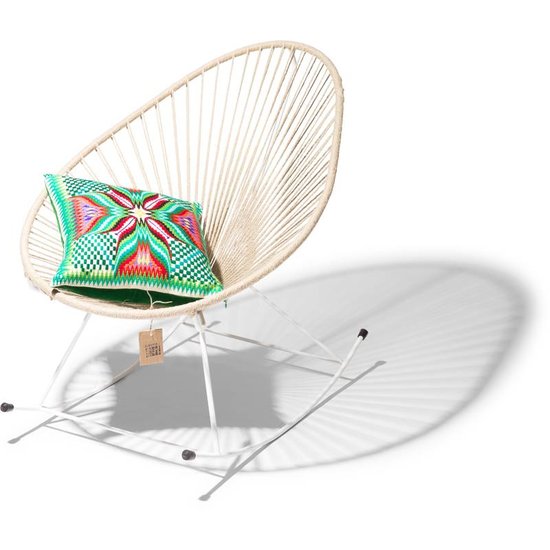 Silla Acapulco Acapulco hemp rocking chair, white frame