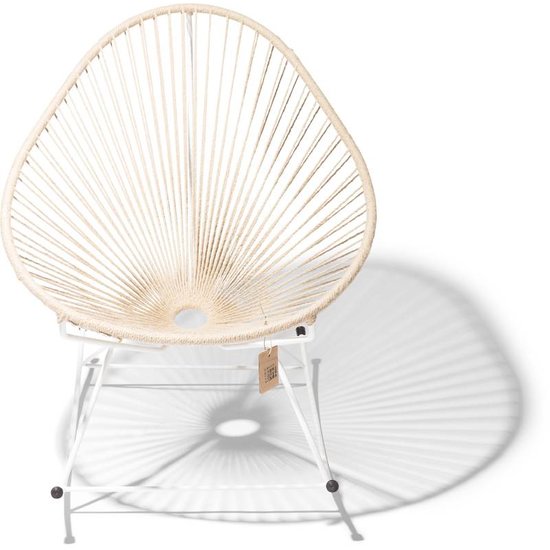 Silla Acapulco Sedia a dondolo Acapulco canapa, struttura bianco