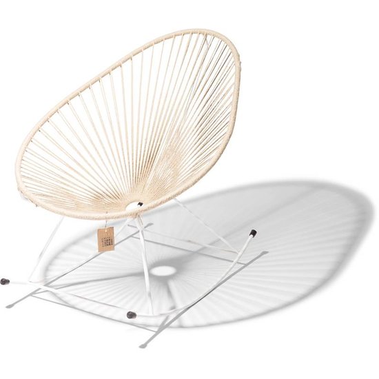 Silla Acapulco Acapulco hemp rocking chair, white frame