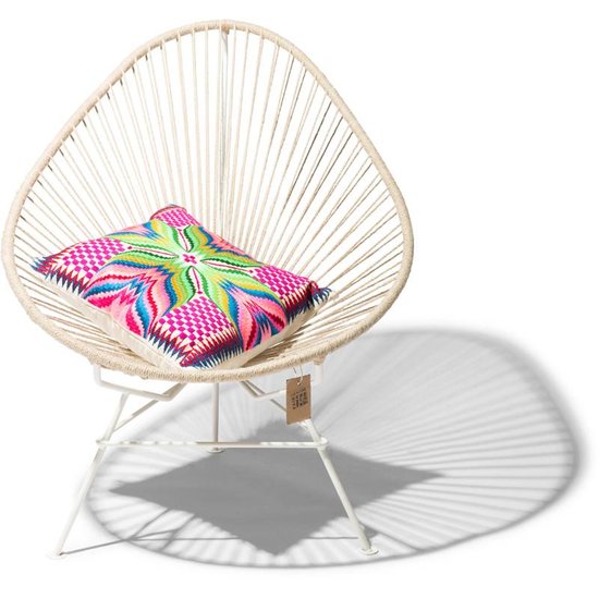 Silla Acapulco Acapulco Hanfstuhl 100% natürlich, mit weißem Gestell