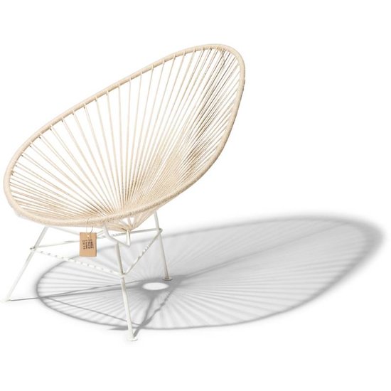Silla Acapulco Silla Acapulco en cáñamo 100% natural, estructura en color blanco