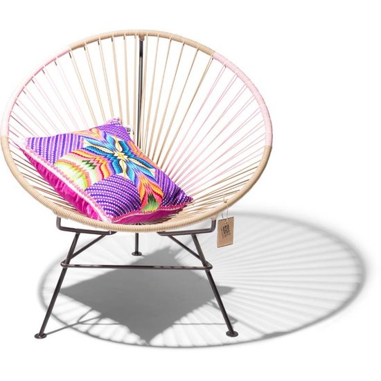 Silla Acapulco Sedia Condesa bicolore beige & pastello rosa