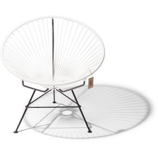 Silla Acapulco Condesa chair white, handmade, black frame