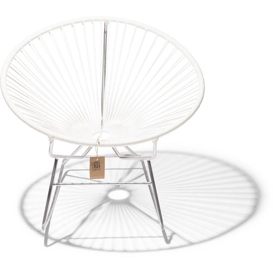 Silla Acapulco Der Condesa Schaukelstuhl weiß, mit chromiertem Rahmen